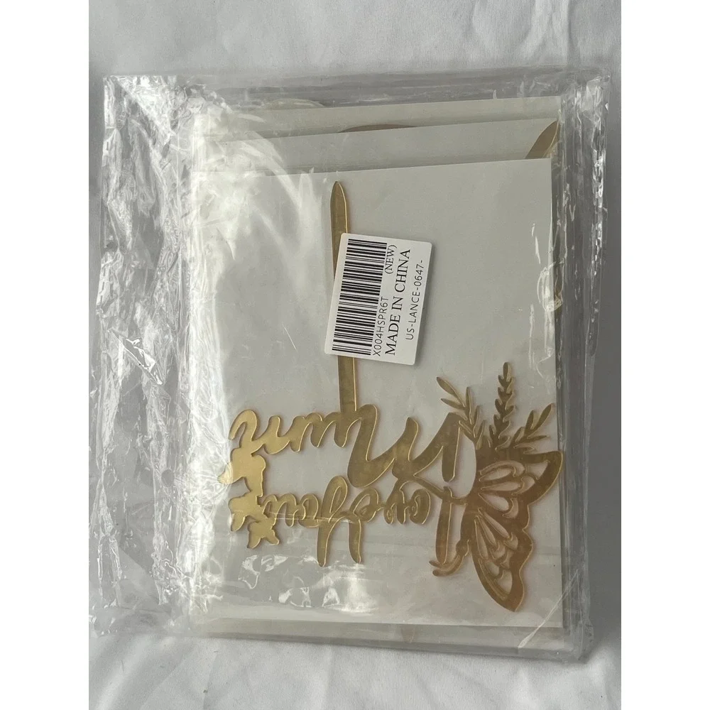 Happy Mother's Day Cake Topper Set Pink Orchid Gold Butterfly Floral Party Decor